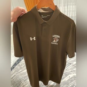 large size brown collared under armor t shirt